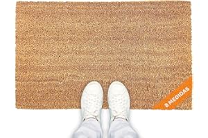 LUCA HOME LucaHome - Felpudo Entrada casa 40x70cm - Felpudo Coco Liso con Base Antideslizante - Exterior e Interior - fácil de Limpiar - Resistente para hogar, Oficina, terraza y jardín