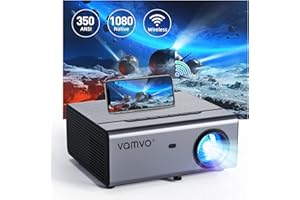 Vamvo Projector, WiFi Portable Projector, Native 1080P 4K Supported 12500L, Zoom, PPT, Outdoor Projector, Projector for TV Stick/iOS/Android/PS5/HDMI