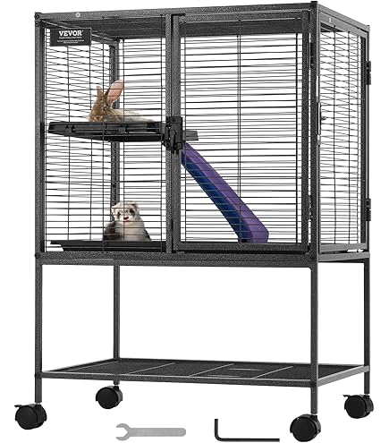 MidWest Ferret Nationブラック メタルケージ 2段棚付き MidWest Homes for Pets Ferret Nation Double Unit Small Animal Cage