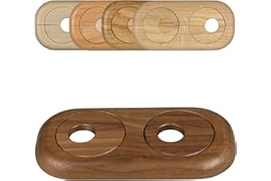 FUX Roseta doble para tuberias de calefaccion, distancia variable entre tubos, diferentes maderas y tamaños, embellecedor, cubre tubos radiador, tapa (22mm, nogal)