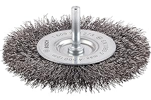 Bosch 1x PRO Steel Longlife Wire Wheel, Crimped Wire for 6 mm Cylindrical Shank and Drill (Ø 100 mm, Professional Accessory Rotary Drill/Drivers)