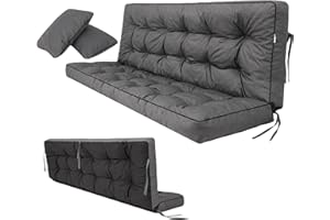 SALES CORE Cojín de asiento para banco de jardín, 180 cm x 105 cm x 8 cm, para exteriores, resistente al agua, para columpio de jardín, para exteriores e interiores