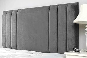 Exhausteddreams LTD Sole plush velvet Headboard 3ft-4ft-4ft6-5ft-6ft (Grey, 4ft6)