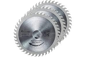 HPMAISON 3 pezzi 115mm x 22,23mm x 40 Denti TCT Lame per seghe circolari in metallo duro per smerigliatrice angolare Lama per finitura circolare in lega di acciaio Disco per aglio del legno