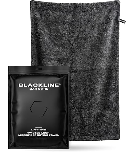 Blackline Car Drying Towel - 2ft x 3ft XL, #1 Rated Towel for Car Detailing - 1300 GSM Microfiber - Absorbs Over 8lbs of Water - Leaves No Streaks, Spots or Scratches Blackline Car Drying Towel - 2ft x 3ft XL, #1 Rated Towel for Car Detailing - 1300 GSM Microfiber - Absorbs Over 8lbs of Water - Leaves No Streaks, Spots or Scratches