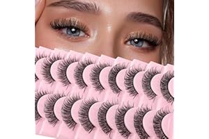SIXSTARHAIR Naturel Faux Cils Volume Russe Effet Extension Professionnel Fake Lashes 3D Faux-Cils 10 Paires D Curl Cat Eye Yeux de Biche Russian False Eyelashes Faits à la Main Réutilisables Faux-Cils