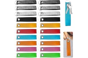 GAROMIA 20 Plotter Rohlinge Bunt Filz Schlüsselanhänger mit Edelstahl Ring Schlüsselanhänger Stoff Rohlinge Plotter DIY Dekoration Handwerk Filz Schlüsselbänder