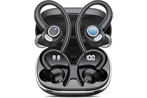 Jesebang Bluetooth Kopfhörer Sport, in Ear Kopfhörer Kabellos Bluetooth 5.3 mit HD Mic, Herausragender Sound, Dual LED-Anzeige, 40 Std Spielzeit, Comfort Fit, IP7 Wasserdicht Ohrhörer mit Ohrhaken