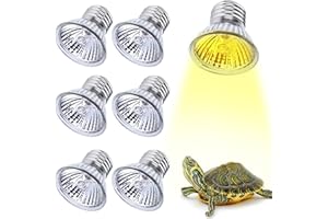 VEGENA Ampoule Chauffante, Ampoules Chauffantes pour Reptiles, 6 Pièces Lampe Chauffante pour Reptile E27, 50W UVA UVB, Ampoule Reptile Aquarium pour Reptiles Amphibiens Lézard, Tortue, Serpent