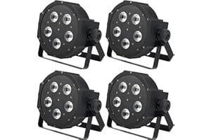 4x Showlite FLP-5x9 RGB Flatline Panel Licht Effekt (Discolicht, DMX-Steuerung, Automatiksteuerung, Musiksteuerung)