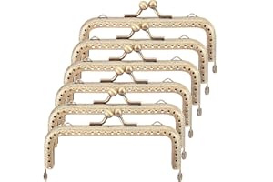 PH PandaHall 6Pz Rettangolo Chiusure Portamonete Clic Clac Cornice per Borsa Cornice in Metallo Bacio Chiusura A Scatto per Borsa Cucito Artigianale per Fai da Te Fabbricazione di Borse Cornici