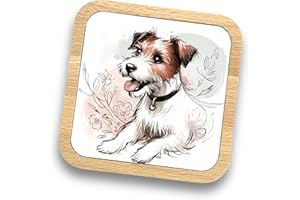 TREETOP GIFTS Jack Russell Terrier Gift Idea Wooden Coaster - 20+ Breeds Available! – Gift for Dog Dad, Dog Mum, Lovers, Owners, Walkers, Groomers – Ideal Dog Themed Gift for Women, Men (Jack Russell Terrier)