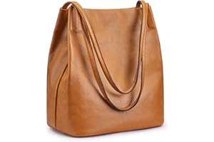 Kattee Bolso de mano suave de piel auténtica