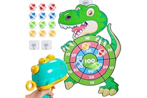 HappyKidsClub Jouet Garcon 3-12 Ans, Dinausore Jouet Cible Flechette avec 12 Balles Jeux Fille de Fête Intérieurs et Extérieurs, Cadeau d'anniversaire pour Garcon Enfant