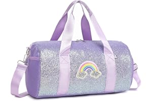 KIMWADALH Borsa da Ballo Glitterata Bambina Ragazza Borse Danza Bambini Borsa da Ginnastica Borsoni Sportiva Borse da Viaggio per Bambina Tote da Palestra