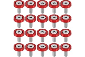 F FIERCE CYCLE 20 Pieces Car Motorcycle Dark Red M6 Bumper Washer Screw Aluminium Alloy Motor Bay Fastener