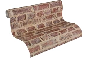 LUTÈCE A.S. Création Tapete Authentic Walls Papiertapete Vintage Steinoptik 10.05 m x 0.53 m beige braun rot 302191