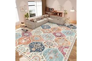 IKALIFE Alfombra Salon Lavable Vintage - Alfombras Grandes Alfombra de área Alfombra Pelo Corto Alfombra Sala Antideslizante para Pasillo Larga Dormitorio Habitacion Comedor 120x170 cm Naranja