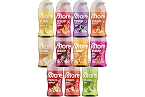 ‎MORE NUTRITION MORE Zerup, mixed 11er Bundle, 11 x 65 ml, für bis zu 88 l Fertiggetränk, zuckerfreier Sirup mit echten Fruchtextrakten, vegan, zero Kalorien - made in Germany (Sorten können variieren)