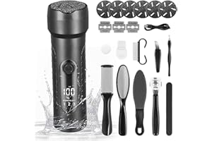 DOEDOEFONG Pedicure Elettrico Piedi, Lime per la Cura dei Piedi, Pedicure Elettrico Calli e Duroni, Pedicure Elettrico Professionale Piedi Unghie, Kit Pedicure con 3 Rulli, 10 Strumenti per Pedicure