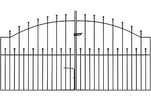 FENCING & GATES & FIREPLACES Manor Arched Ball Top Driveway Gates 2134mm (7ft) GAP x 1220mm High wrought iron dual swing metal gate MAZP10