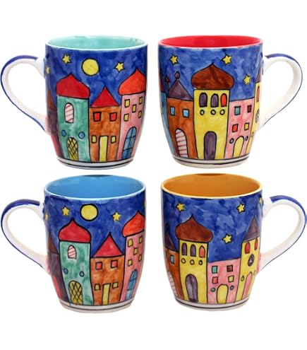 Lot De 6 Tasses à Expresso Colorées Avec Soucoupes - Céramique 70.9g - Couleurs Assorties