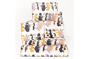 Central 23 - Papel de regalo divertido para gatos - 6 hojas de papel de regalo - Para hombres y mujeres - Cat Conga - Para dueños de gatos - Para hombres y mujeres - Reciclable