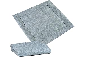 Molis&Co - Krypfilt för Baby 120 x 120 cm - 100% Bomull (OEKO-TEX) - Multifunktionell Lekmatta, Tjock och Mjuk Vadderad - Per