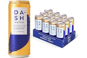 DASH Water Mangue – 12x Eaux pétillantes aromatisées à la mangue. SANS Sucre, SANS Édulcorant, SANS calories – Infusées avec des Fruits rejetés (12x330ml)