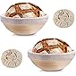 Clheatky Gärkörbchen Rund, ø 25 cm, Höhe 8.5 cm Gärkorb Set Aus Natürlichem Peddigrohr Proofing Basket Brotkörbchen…