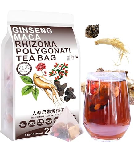 SIFANGDA Ginseng Five Treasure Herbal Tea - 50 Bags (8.81oz) - Caffeine Free, Natural