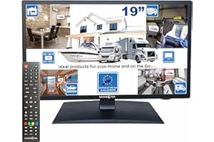 Unispectra ® 19” ELED HD TV 12V e 230V con tuner triplo H.265, 2x HDMI & USB. Slimline TV 12 Volt per camper, caravan, campeggio, camion, barca, tv piccola da cucina, camera da letto