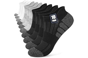 Stoeury 10 Pares Calcetines Tobilleros Hombre Mujer, Calcetines Cortos Hombre de Algodon Transpirable, Cómodo con Malla Transpirable