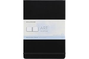 Moleskine Art Collection Watercolor Album e Notebook Blocco da Disegno Chiusura ad Elastico, Carta Adatta a Acquerelli e Matite Acquerellabili, Nero, A4 21 x 29.7 cm, 60 Pagine