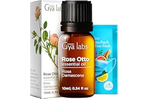 Gya Labs Rose Essential Oils for Skin - 100% Pure Natural Rose Oil for Face, Hair, Diffuser, Perfume & Candle Making Scent Aromatherapy (10ml)