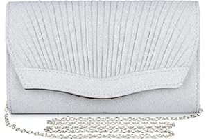 UBORSE Borsetta da Sera Donna Pochette Elegante Clutch Piccolo con Catena, Semplice ma Brillante, Borsa a Tracolla per Cocktail Festa Ballo Cerimonia