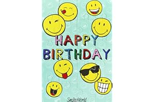 bsb - Puzzle kartka urodzinowa 11,5 x 17,0 cm – wysokiej jakości kartka urodzinowa do puzzli z kopertą – piękne kartki urodzinowe dla dzieci – kartka z życzeniami Happy Birthday z motywem buźki