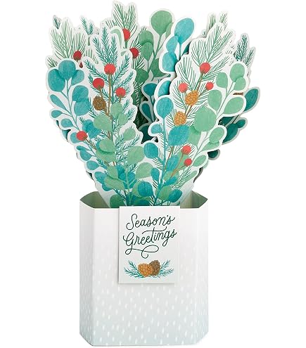 Hallmark Biglietto di Natale - Tradizionale 3D Pop-Up Red Poinsettias Design