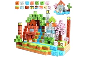 Uiczdry 80 Pièces Constructions Magnétiques Blocs,2.5CM/Pièces Construction Magnetique Enfant,Jeux de Construction Educatif,STEM Montessori Jouets Magnétiques Sensoriels Cadeaux,pour Enfants 3+ Ans