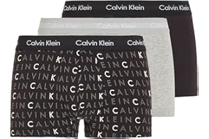 Calvin Klein 3P Low Rise Trunk Bokserki (szorty) Mężczyźni, Czarny/szary Heather/Subdued Logo, L