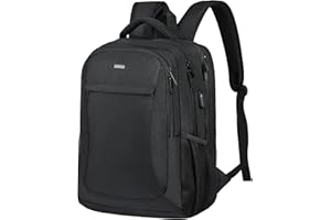 Voova Hombres Mujeres Mochila Grande para Portátil 15.6 15,6 pulgadas Mochila de Día Trabajo Escolar Universitaria Adolescentes Viajes Negro