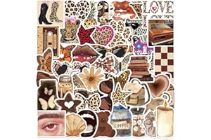 LYLSDSB Leopard Aesthetic Mädchen Aufkleber 50 Stück Wasserfeste Funny Kawaii Aufkleber für Laptop Skateboard Telefon Gepäck Scrapbook Motorrad Auto,Vinyl Niedlich Trendy Sticker für Erwachsene Jugendliche