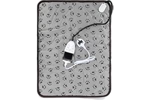 HR Huare Technology Pet Heating Pad, Adjustable Temp With Waterproof And Chew Resistance Cord Puppy Heat Pad, Small Footprint Gray, 65X50cm 1Pack