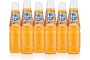 TRI TOP Orange-Mandarine | kalorienarmer Sirup für Erfrischungsgetränk, Cocktails oder Süßspeisen | wenig Zucker (6 x 600ml)