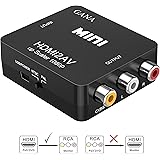 HDMI vers RCA, GANA 1080P HDMI vers AV | 3RCA Convertisseur Vidéo/Audio Composite Prenant en Charge PAL/NTSC avec Câble d'ali