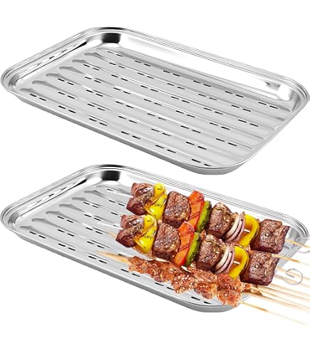 Panier Barbecue En Acier Inox – Filet à Griller Pour Légumes, Viandes, Brochettes – Idéal Cuisson Extérieure