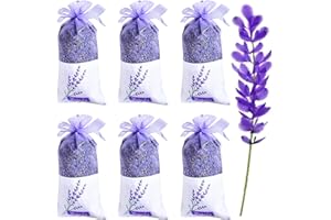 FGXY 6 Saquitos Bolsitas De Flores Secas De Lavanda, Bolsas De Lavanda, Seca De Lavanda, Ambientador, Antipolillas, para Armario, Cajones, Armarios, Oficina, Baño, Salón, Coches, Bolsa De Deporte