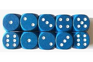 Spieltz Dados de madera extra grandes (20 mm), para juegos XL, para niños pequeños, ancianos, muchos colores (10 dados, azul)
