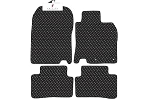 BCM Car Floor Mat - Compatible with Nissan Qashqai 2014-2021 - 3MM Rubber - Fully Tailored - Anti-Slip Backing - Black Trimming - 4 Piece Non-Slip Mat