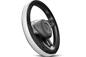 Upgrade4cars Błyszczący pokrowiec na kierownicę o średnicy 37-39 cm | Bling Bling pokrowiec na kierownicę ze strasem | ochrona kierownicy dla kobiet | akcesoria samochodowe, dekoracja wnętrza